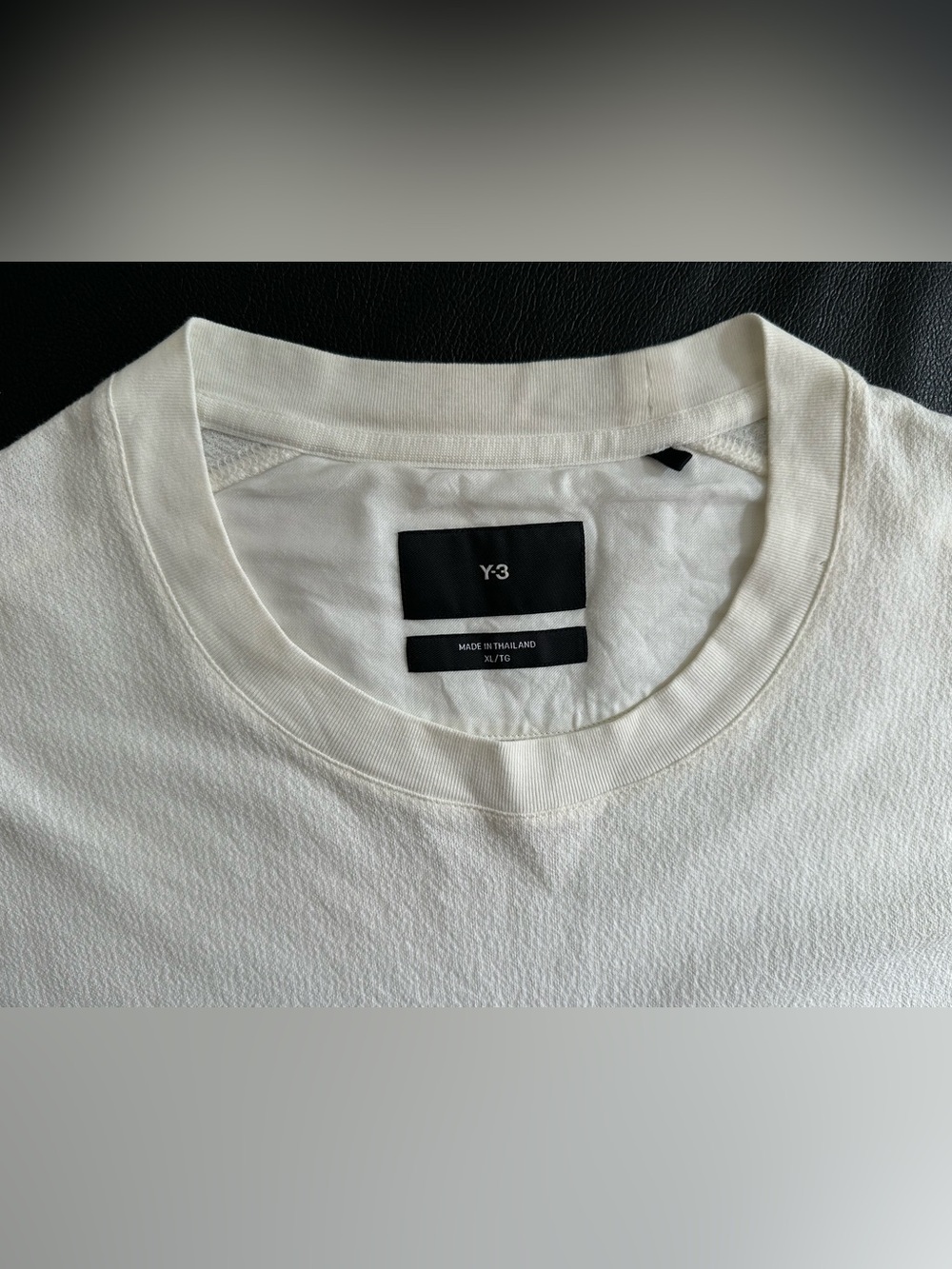 Y-3 Yohji Yamamoto Textured Pocket T-Shirt | Off-White / Cream | Size XL
